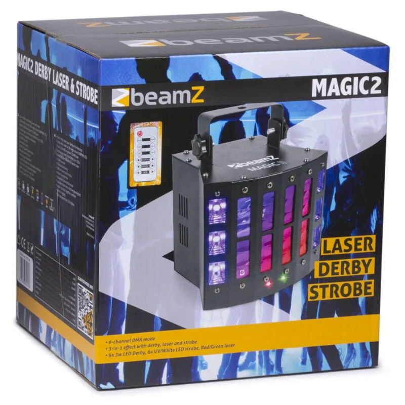 BEAMZ MAGIC2 DERBY WITH LASER RG AND STROBE 9x 3W RGBAWUVP - Image 8