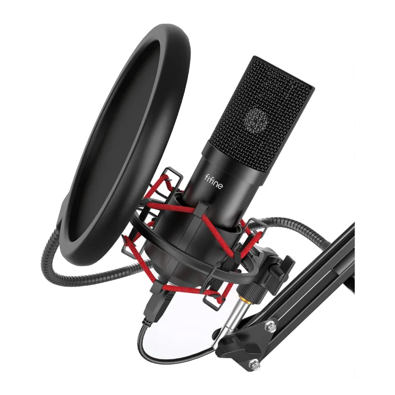 Fifine T732 USB Condensor Microphone with Arm Desk Mount Kit – Black - Image 2