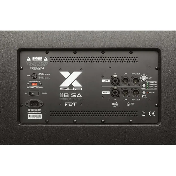 FBT - X-SUB118SA 18" PROCESSED COMPACT BAND-PASS ACTIVE SUB 1200W RMS - Image 5