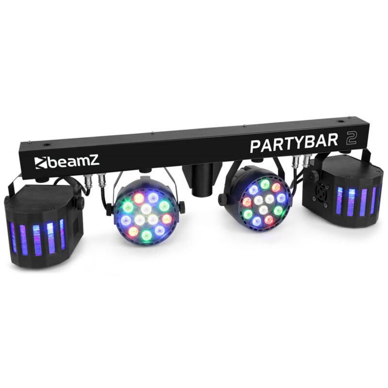 BEAMZ PARTYBAR2 2x LED PAR AND 2x Derby 32x 1W RGBW - Image 2