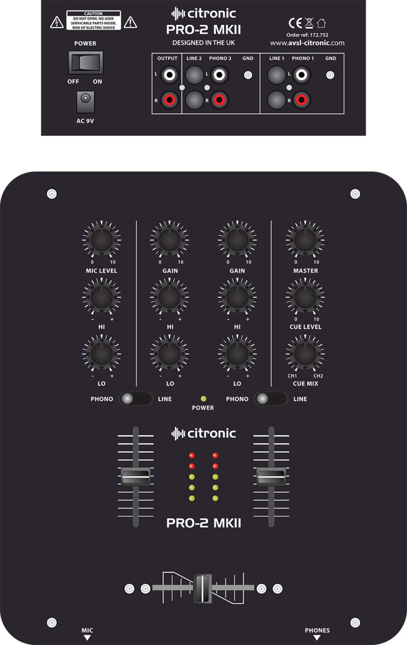 CITRONIC - PRO-2b MKII DJ MIXER 2 CHANNEL - Image 8