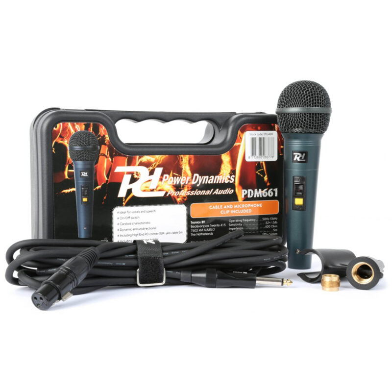 Dynamic microphone in a case