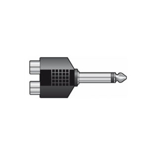 6.3mm mono plug - 2 RCA Socket