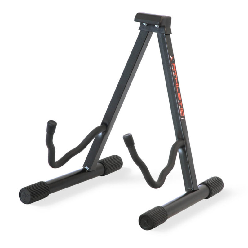 Universal guitar stand for acoustic and electric guitars.